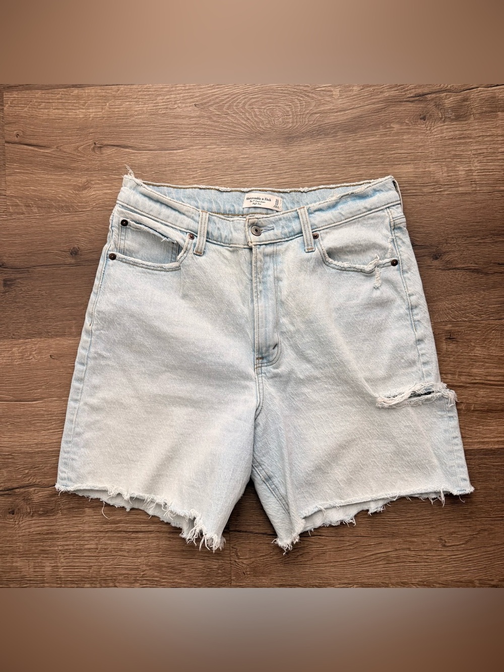 Abercrombie & Fitch Light Wash Denim Jean Shorts